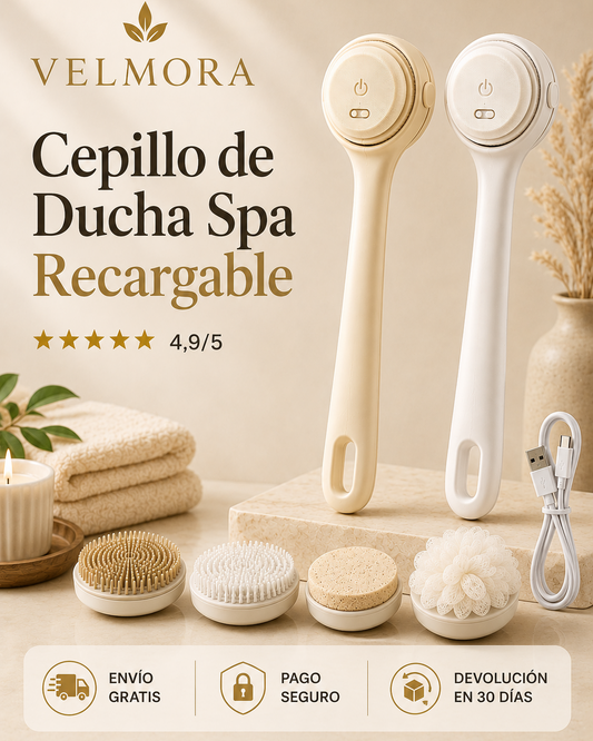 Velmora Cepillo de Ducha Spa Recargable